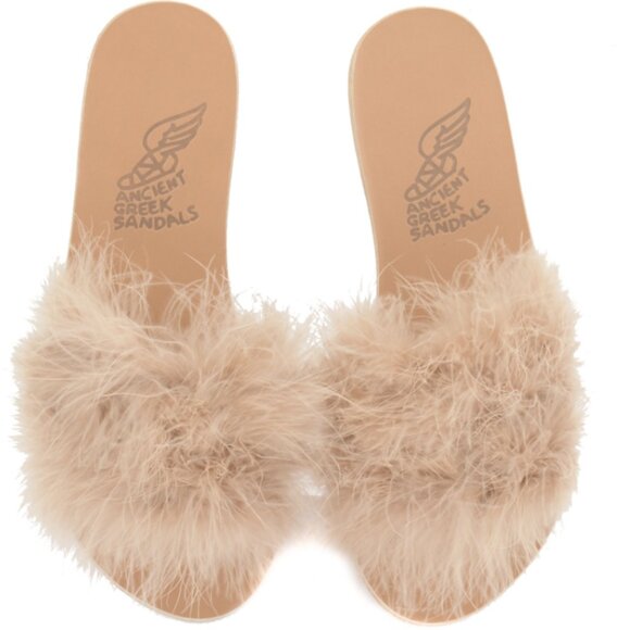 ANCIENT GREEK MIA FUR SLIDES - Picture 1 of 2